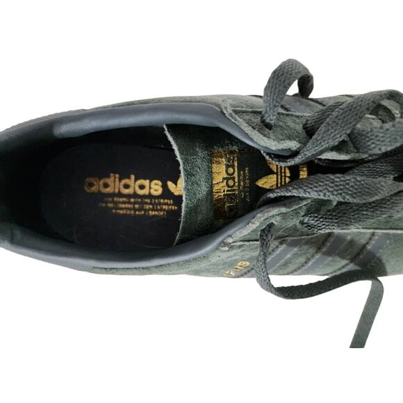 Adidas Originals Campus Ivy Green Suede Reflective Gold Sneakers Trainers Sz 14 main image 4
